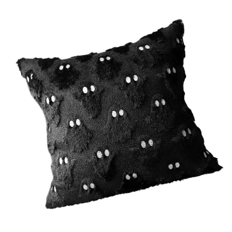 Bat Pattern Specters Themed Pillow Cover for Halloweens Decorations Sturdy Plush Fabric