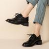 2025 Women's Winter Round Toe Lace-Up Low Heel Modern Retro Shoes