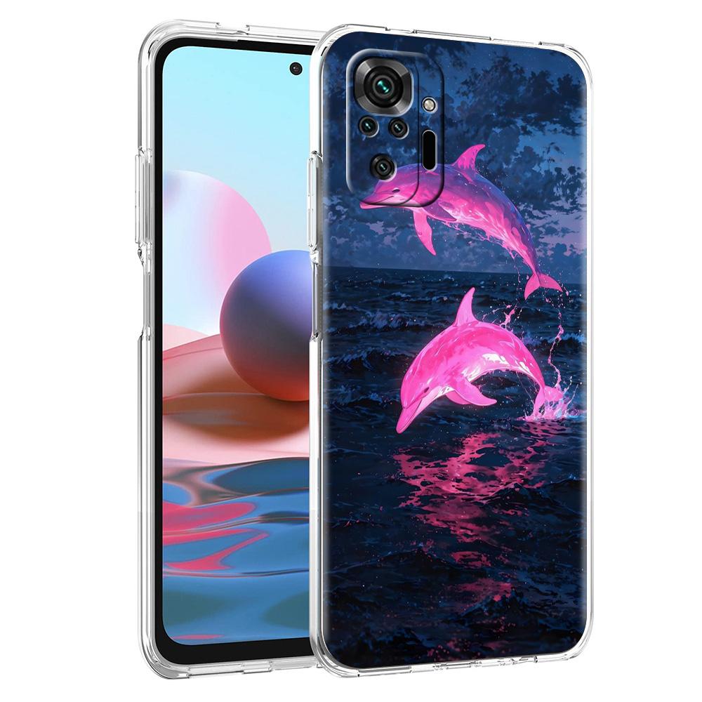 Phone Case For Xiaomi Redmi Note 15 14 5G 13 12 10 11 Pro Plus 4G 14C 13C 12C Soft TPU Cover Ocean Dolphin
