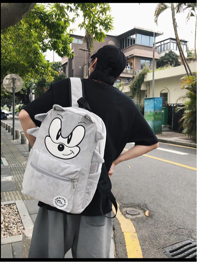 Βελούδινο Σακίδιο Ταξιδίου Sonic the Hedgehog για Άνδρες και Γυναίκες - Μεγάλης Χωρητικότητας Τσάντα για Μαθητές Λυκείου και Φοιτητές