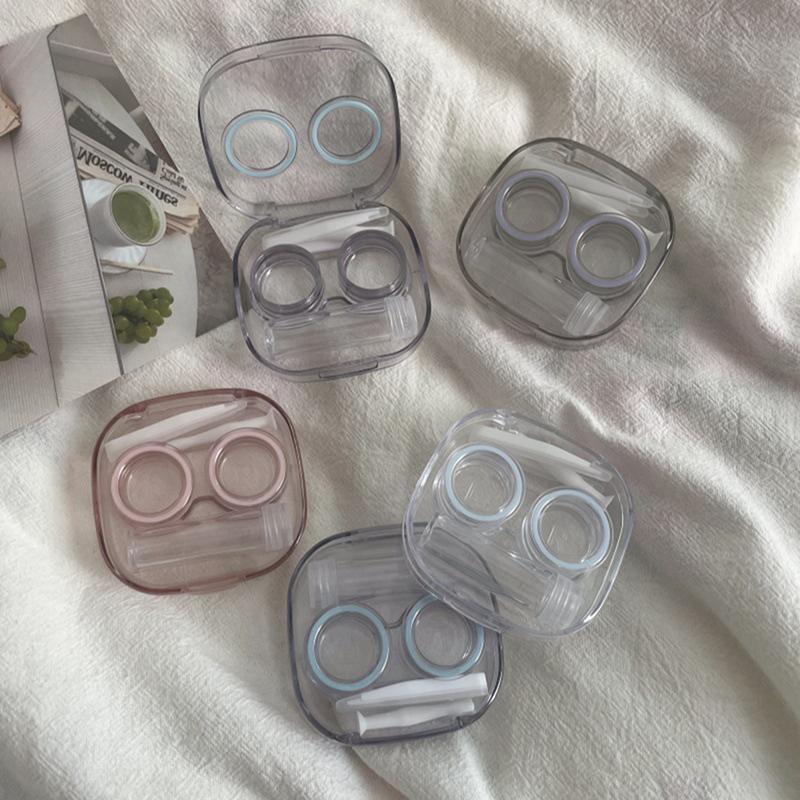Kobiety Dziewczyny Okulary Kosmetyczne Soczewki Kontaktowe Pudełko Etui na Soczewki Kontaktowe Do Pielęgnacji Oczu Uchwyt Podróżny Pojemnik Akcesoria Podróżne
