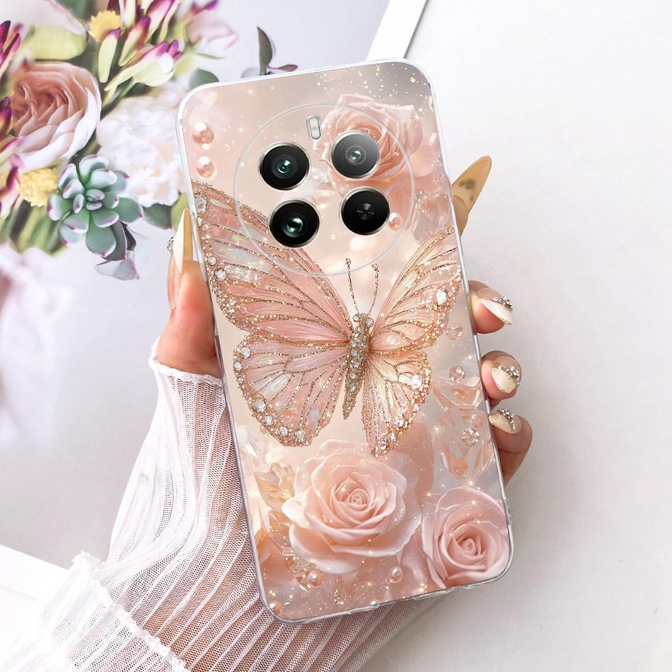 For Realme 12+ 12X 12 5G Cute Flower Butterfly Cat Painted Case For Realme12 5G 12 Plus 12X 12Plus Soft Silicone TPU Phone Cases