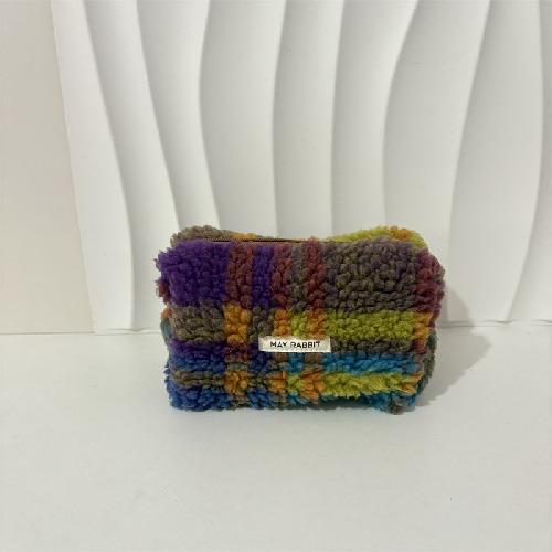 Japan and South Korea Plush Cosmetic Bag Cute Bear Portable Storage Toiletry Bag Girl Large-capacity Embroidered Bag