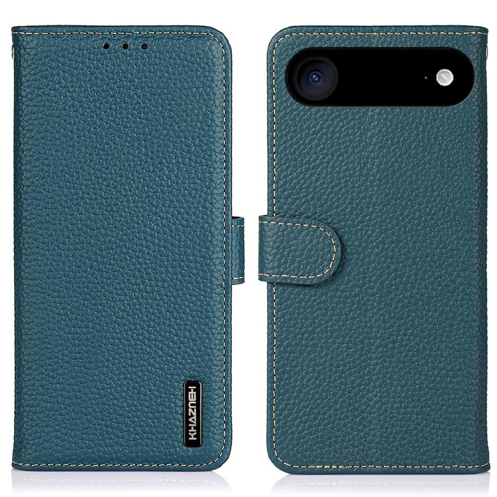 

KHAZNEH For iPhone Air Case Litchi Texture Genuine Cow Leather Flip Phone Cover C
