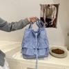 Tote Bag Women's Spring and Summer New Lazy Style Plaid Bag Large Capacity Fashion College Women's Shoulder Armpit Bag