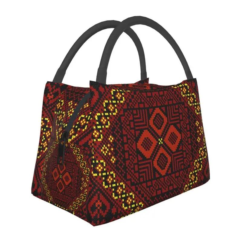 Embroidery With Arabic Calligraphy Thermal Insulated Lunch Bags Cross Lunch Tote Meal Food Box