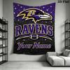 Name Custom Baltimore Ravens Logo Wall Tapestry Aesthetic Wall Hanging Printed Fabric Blanket Decorative Tapestries for Bedroom Living Room Home Decor