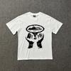 Unisex Streetwear Oversized Cotton Tee With Geometric Print Loose Fit Short Sleeve T-Shirt Men Women