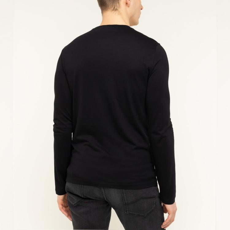 Emporio Armani Cotton Logo Print Crew Neck Long Sleeve T-Shirt Men Tops Black 8N1T64-1JNQZ-0999