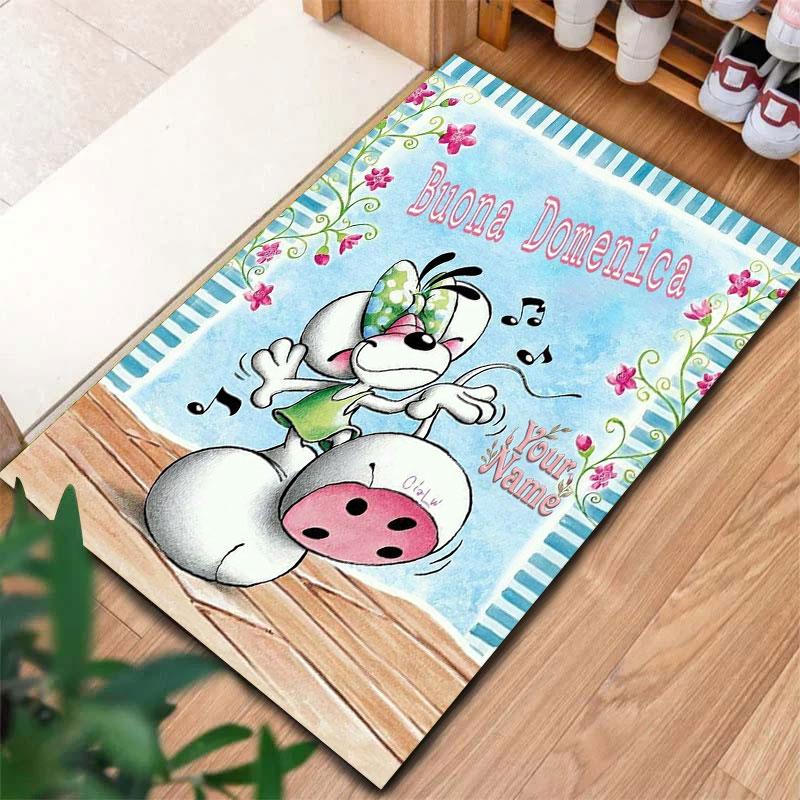 Diddl Custom Name Carpet Rug for Living Room Bedroom Home Sofa Decoration,Kids play Non-slip Floor Mat