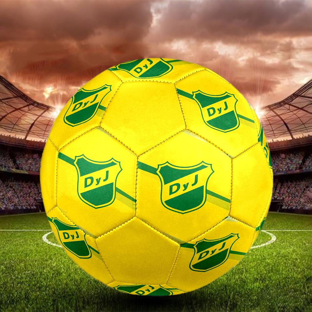 Defensa y Justicia Indoor Soccer Ball Colorful All Ages Size 5 Machine Stitched PVC Competition Ready Durable High-Bounce