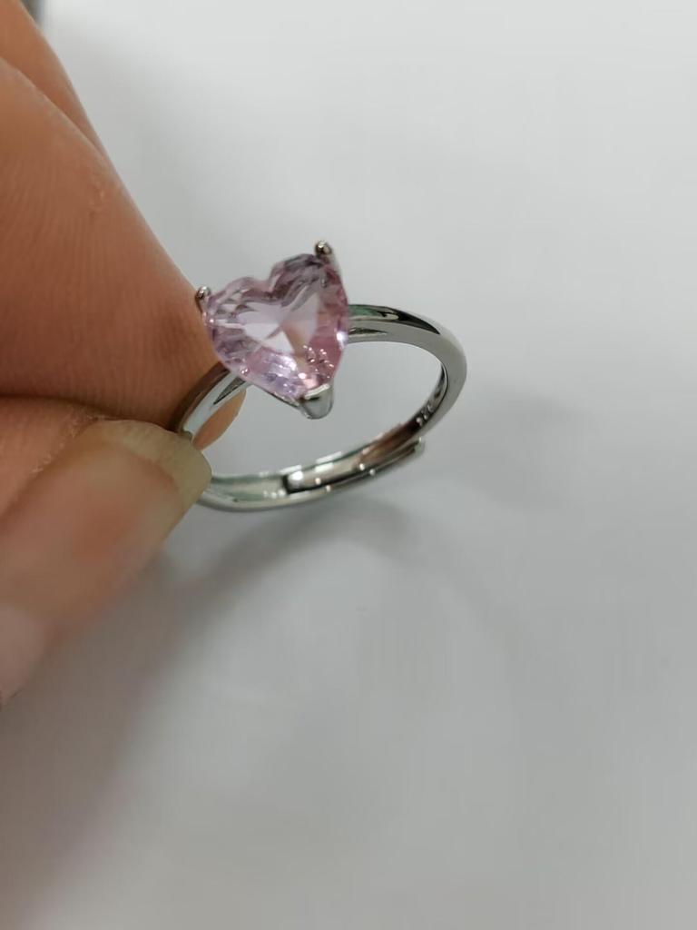 Heart-Shaped Zircon Jewelry Set: Earrings, Necklace & Open Ring - Elegant and Luxurious Fashion Accessories