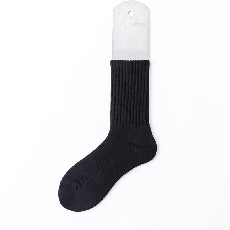 Breathable Organic Bamboo Cotton Socks Manufacturers Compression Sports Terry Socks  Solid Pure Black Seamless Socks