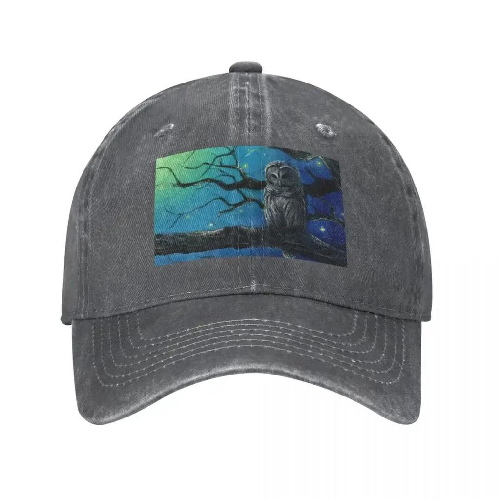 Starry Owl Acrylic Painting of a Magical Night Baseball Cap Military Tactical Caps Christmas Hats UnisexS Baseball Cap WomenS