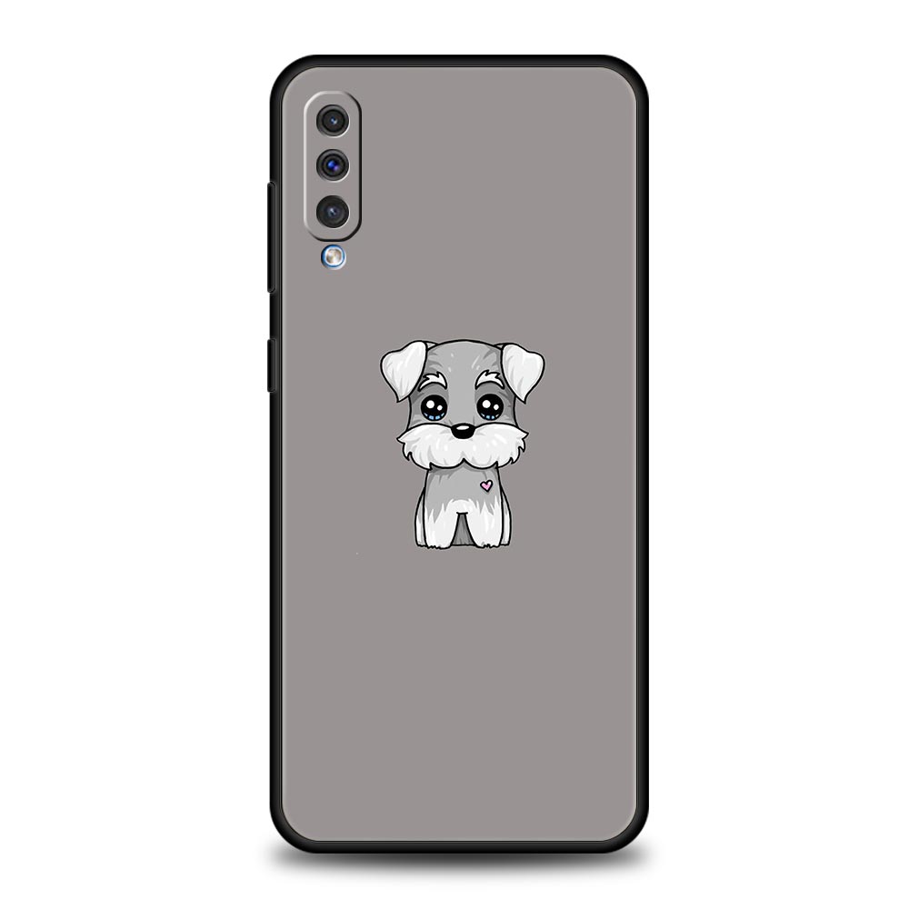 Cartoon Schnauzer Dog Phone Case For Samsung A54 A52 A24 A14 A50 A70 A10 A40 A20S A20E A06 A12 A22 A34 A42 A32 5G A04s A16 Cover