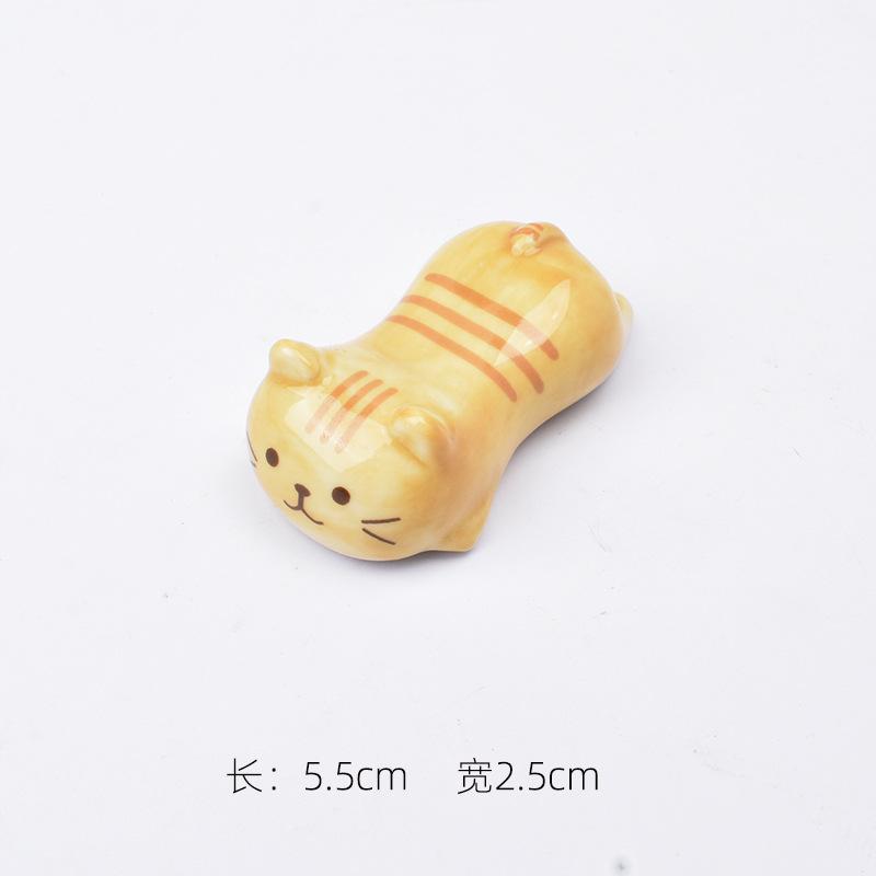 Japanese Lucky Cat Ceramic Chopstick Holder Korean Cute Kitten Tableware Rack Living Room Dining Table Dining Table Decoration