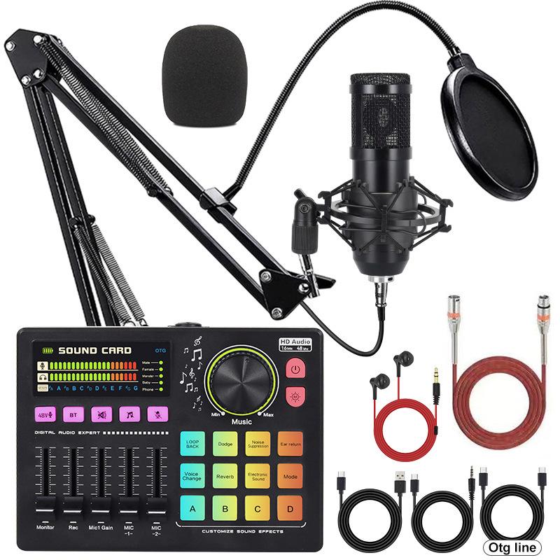 BM800 USB Microphone and Sound Card Set for Mobile, PC & Podcast with Headphones