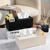 Multifunctional Striped Tissue Storage Box Removable Lid Separate Compartments Nice Housewarming Gift for New Home Owners