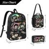 3Pcs The Coffin Of Andy And Leyley Backpack Set for Boy Girl Pen Bags Bookbag Sets with Lunch Box For School Students Daypack