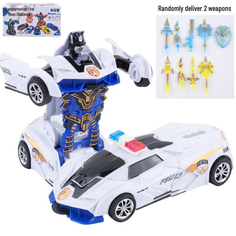 Children's Deformation Toy Car - One-Key Inertia Impact Puzzle Vehicle