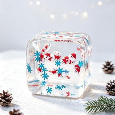Christmas Maltose Ice Cubes Squeezable Gaint Sensory Stress Ball, Novelty Anxiety Relief Fidget Toy For Adults & Desk