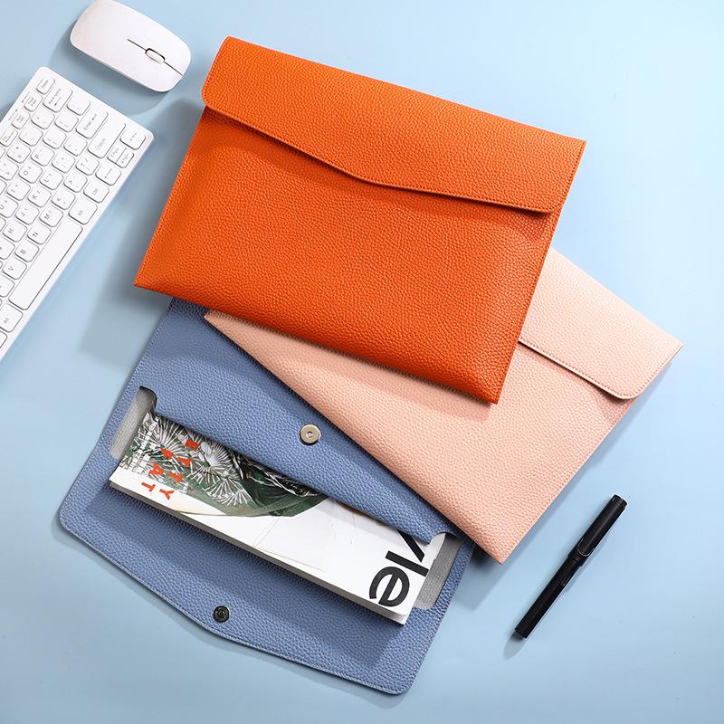 A4 Leather Storage File Bag - Portable Archive Folder with Logo Option