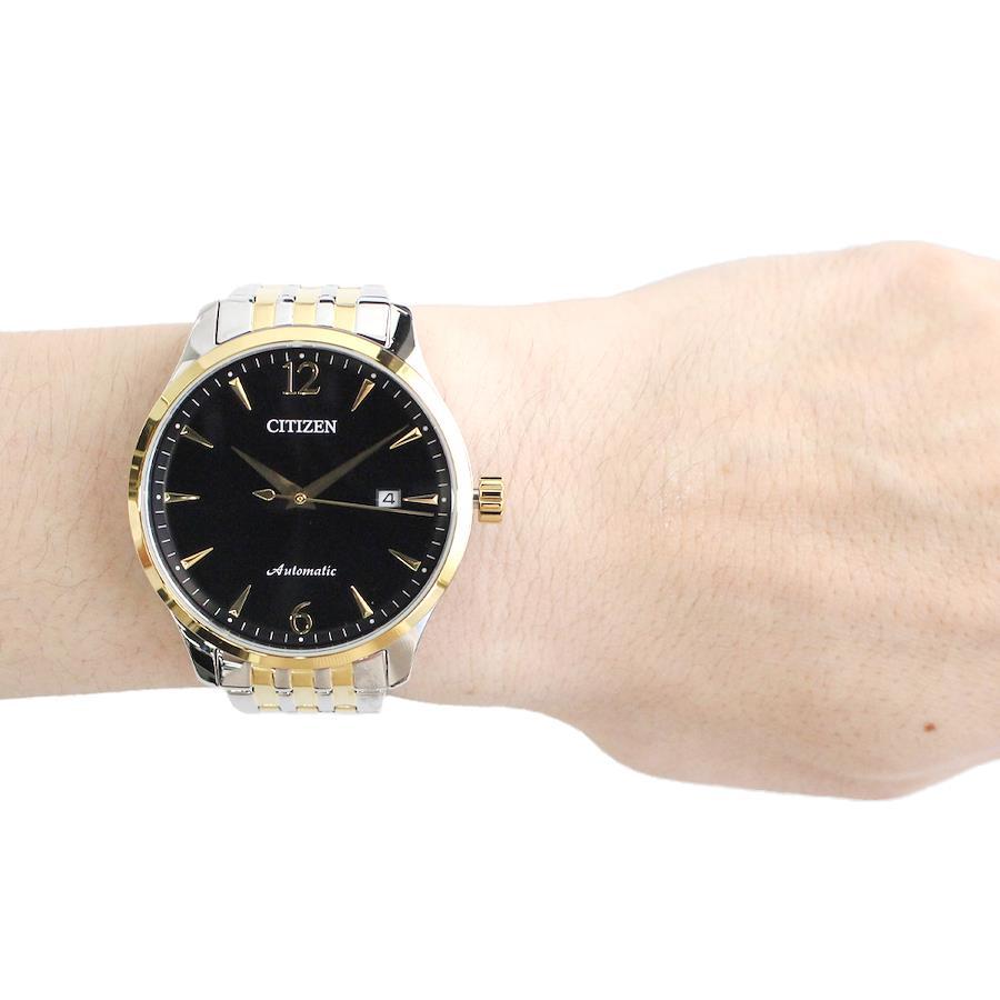 CITIZEN Automatic NJ0114-84E Date Black Silver Gold Stainless Wrist Watch For Men