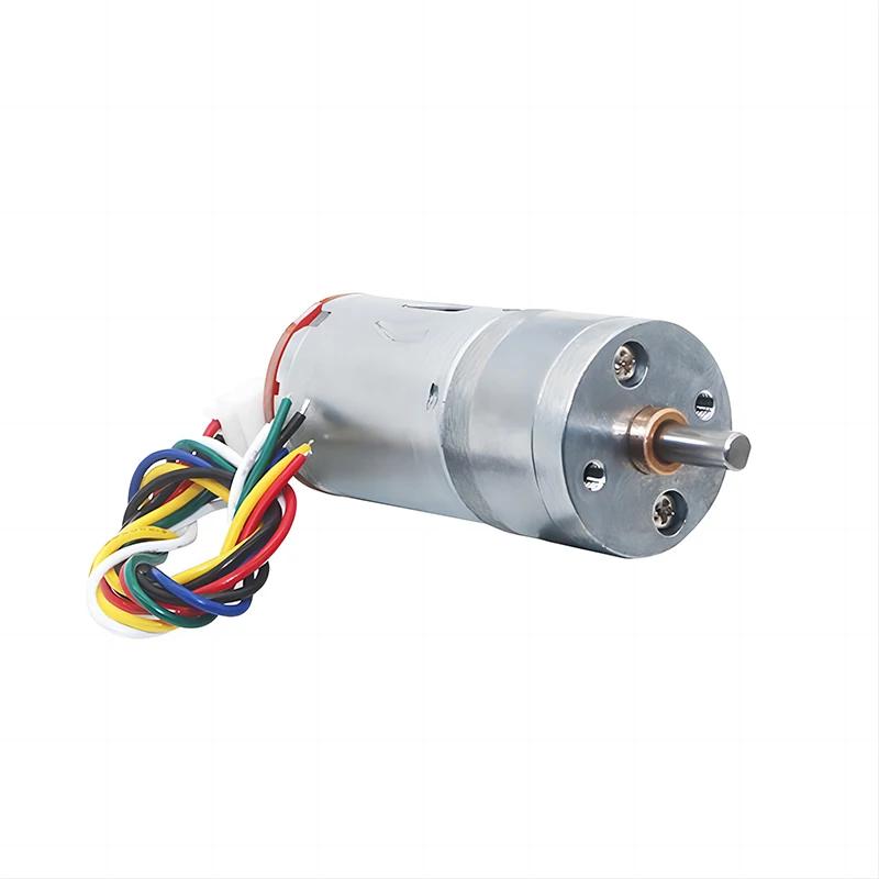 JGA25-370 High Torque DC Motor with Encoder Speed Code Disc 6V 12V 24V 370B Strong Moment