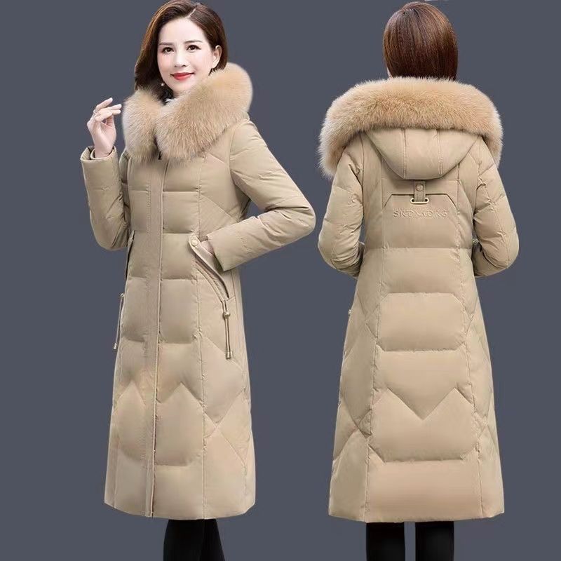Abrigo de Algodón Acolchado para Mujer Abrigos Parkas Largas de Invierno para Mujer Gruesos Cálidos con Capucha Chaqueta Abrigo con Cremallera