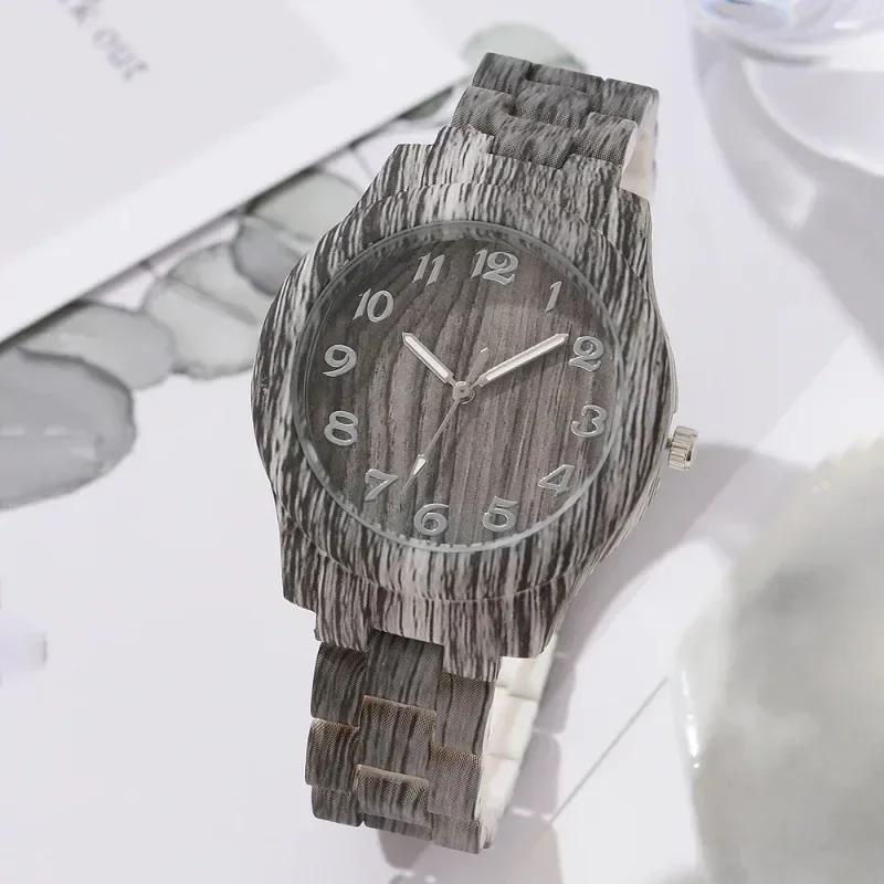 Luxury Watches Women Wood Grain Simple Quartz Wristwatch Ladies Simplicity Retro Men Design Clock Relogio Mujer Masculino Reloj