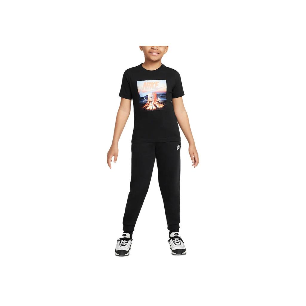 Nike Sportswear Classic Fashion Simple Versatile Short Sleeve T-Shirt Kids tops Black HQ3243-010