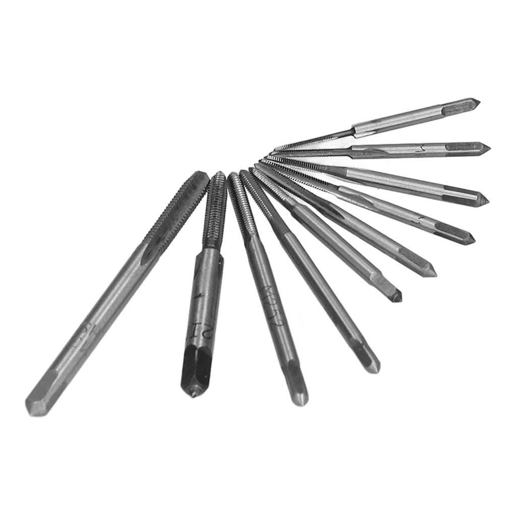 10Pcs Micro Taps High Speed Steel Mini Thread Machine Tap Sets for Clocks Watches