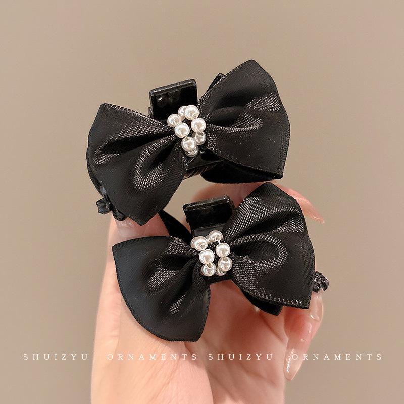 Black Elf Ear Bow Hair Claw Clip - Princess Style Hair Accessory