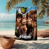 Personalisierbares ultraweiches Strandtuch mit dem Thema Die Croods, ideal für Pool - Camping, Tauchen - Perfektes Reiseutensil, Lebendiges Strandtuch.