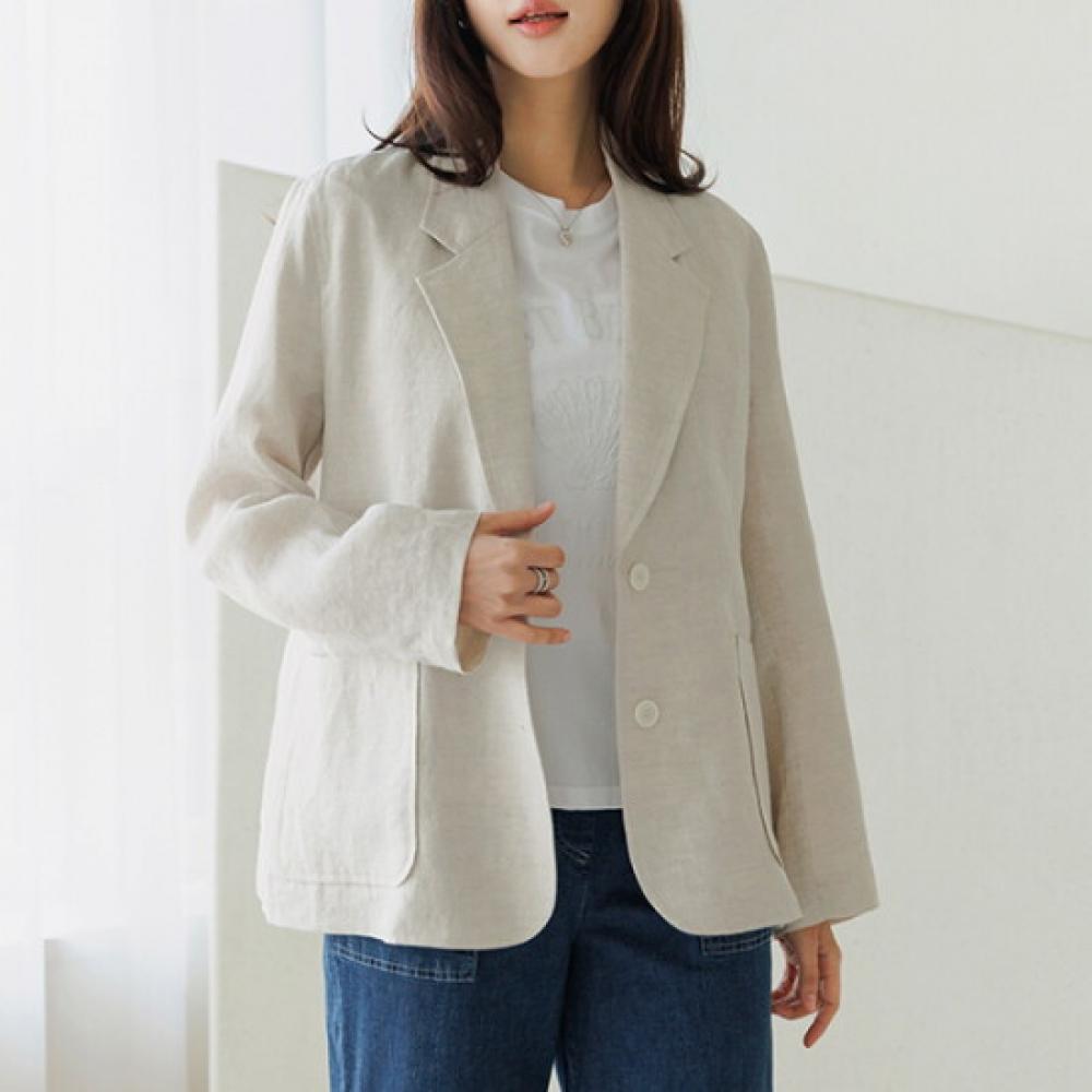 Dedra The Black Linen Jacket Black Oue3016