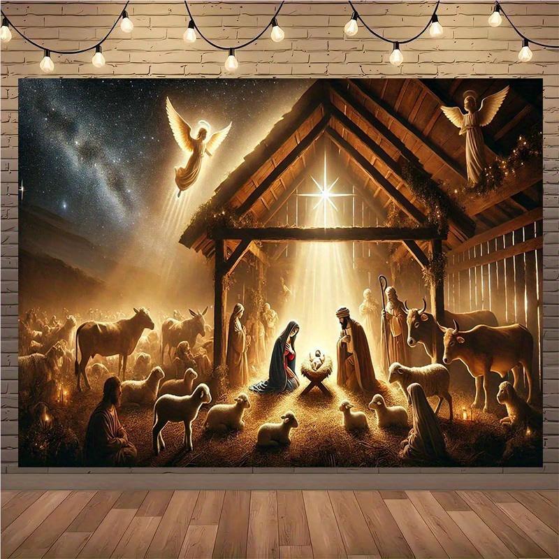 1, Large Nativity Background Cloth, Background Decoration, Room, Photo Studio Prop - Suitable for Home Decoration