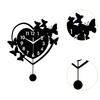 Luxury Living Room Wall Clock Acrylic Love Heart Design Silent Decorative Clock for Modern Home Office Bedroom