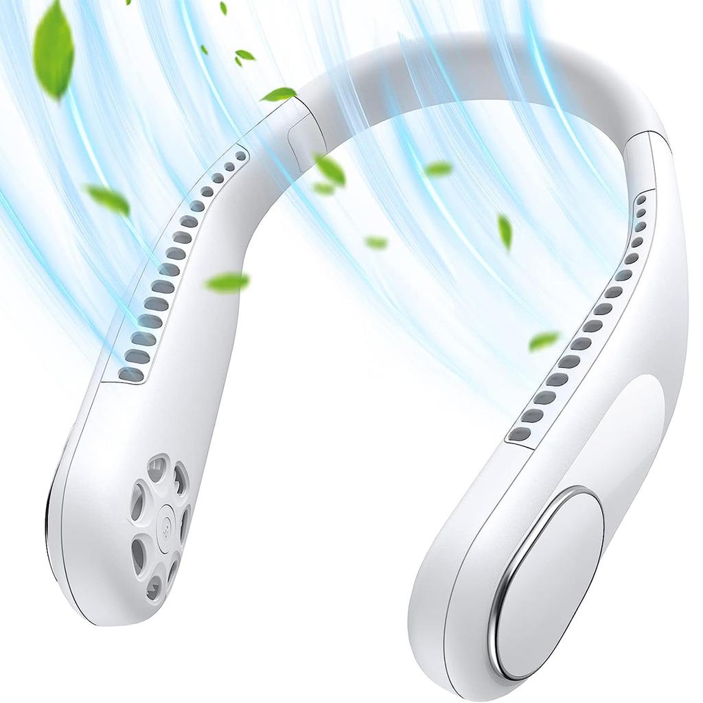 4000mAh Portable Neck Fan Blade-Free Neck-Worn USB Rechargeable Air Cooler 3-Speed Adjustment Suitable for Outdoor Sports Travel