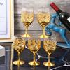 Golden Goblet Wine Glass Elegant Vintage Wine Cup Hollow Golden Wine Drinking Goblets for Housewarming Festive Gift