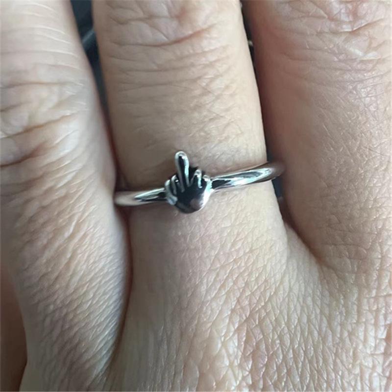 Adjustable Funny Middle Finger Ring