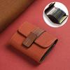 Pebbled PU Leather Card Holder Secure Buckle Closure Multiple Slots Soft Lightweight Pocket Wallet for Casual Daily Use