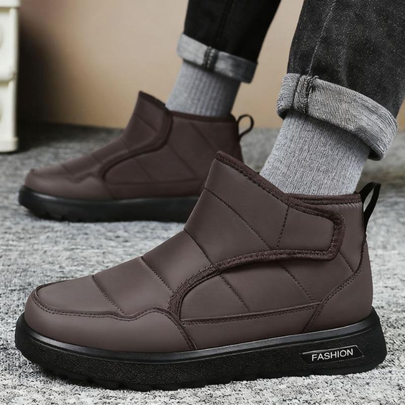 Shoes men's shoes fleece thickened cotton boots winter new plush lined outdoor one-pedal casual walking snow boots