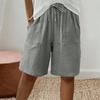 Women Shorts Knee Length High Waisted Relaxed Fit Summer Casual Shorts with Pockets Pure Color Summer Shorts Lounge Wear