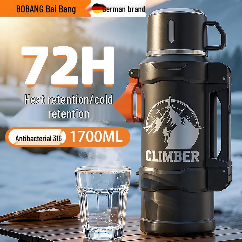 

Large Capacity Outdoor Stainless Steel Thermos Flask - 7 Hours Cold Retention, Portable Insulated Hot Water Kettle for Car and Home