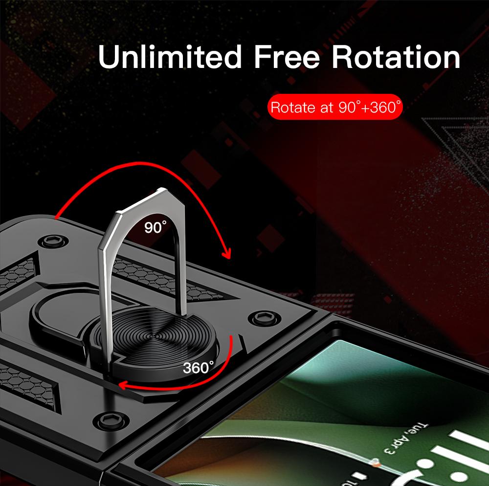 KEYSION Stoßfeste Panzerhülle für Motorola Razr 60 Ultra 5G Metallring-Ständer Handy-Rückseite für MOTO Razr Ultra 2025 Razr+2025