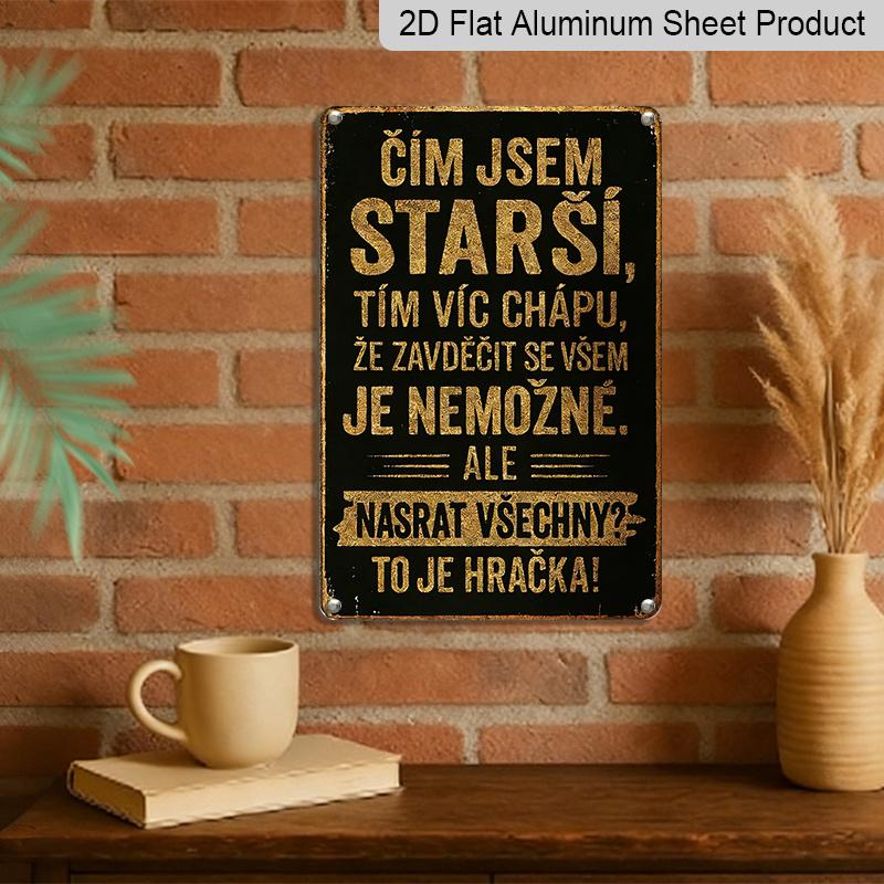 2D Flat, 1pc Czech Slogan Tin Sign 7.87x11.81inch | Aluminum Metal Wall Art | Vintage Style Decor for Home, Restaurant, Cafe, Bar, Garage | Funny