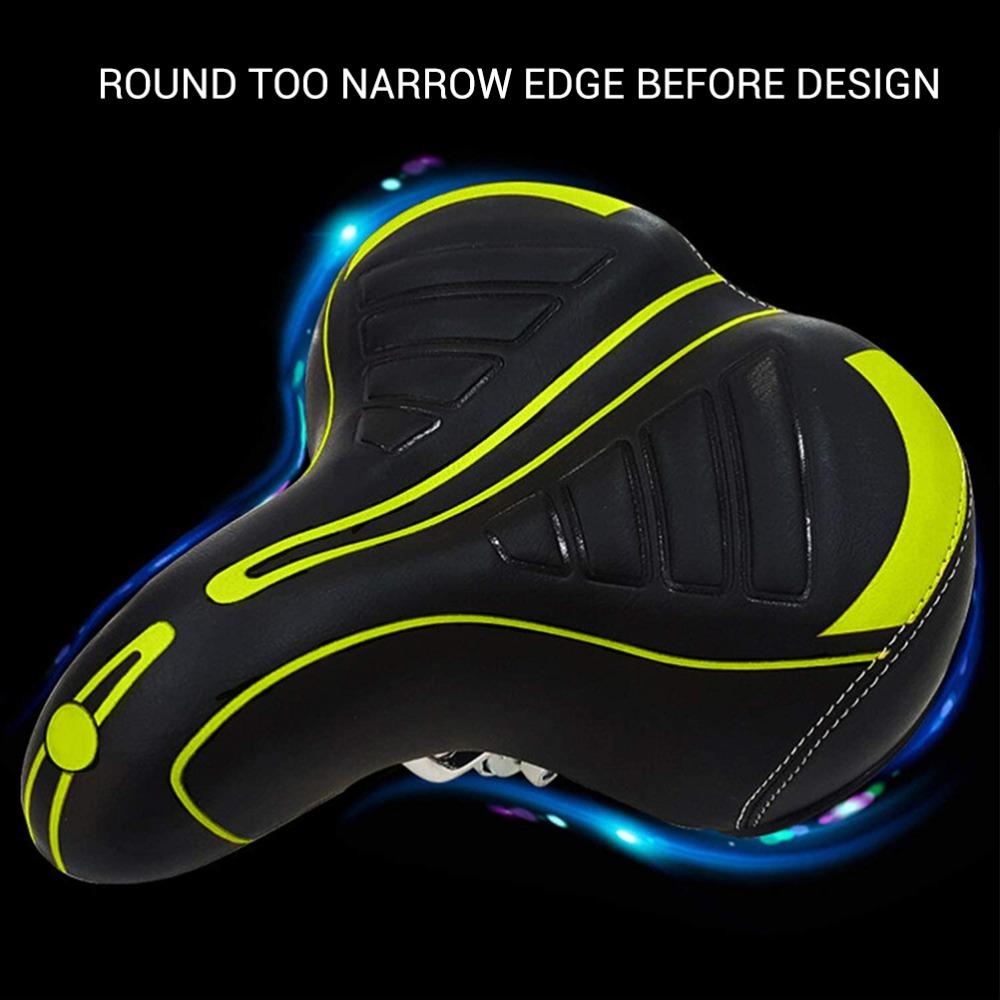 Black and Green Bike Seat PU Leather Bike Saddle Durable Bike Seat Cushion  Exercise Bike