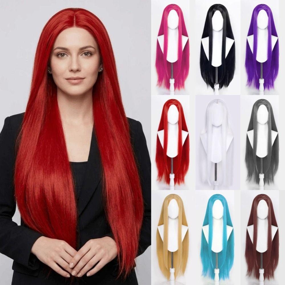 Parrucca Capelli Lisci Ultra Lunghi da 40 Pollici Versatile Anime Parrucca Liscia Cosplay Festa