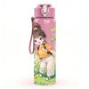 1PC Denim Outfit Girl Grass Background Pattern 750ml Color Plastic Sports Water Bottle Leakproof Flip Straw Lid Suitable for Sports Office Home Use