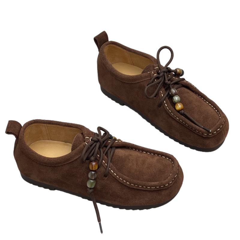 GKTINOO Genuine Leather Shoes Lace-Up Women's Casual Shoes Handmade Soft Sole Loafers Brand Casual Women's Shoes